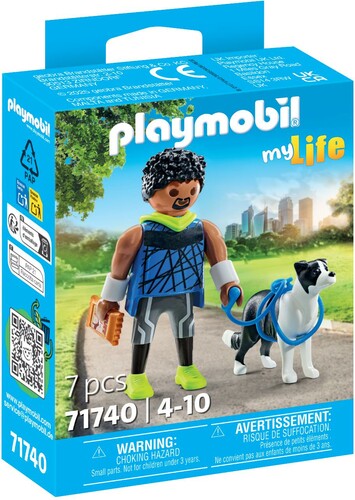 Playmobil Playmobil 71740 Homme sportif avec Border Collie et accessoires 4008789717405
