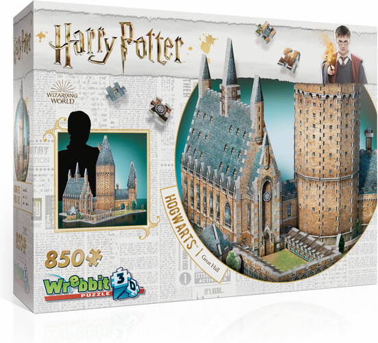 Wrebbit Casse-tête 3D Harry Potter château Poudlard, La Grande salle (850pcs) 665541020148