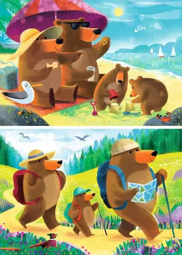 Ravensburger casse-tête Casse-tête 24x2 Bear Family Vacations 4005555040460
