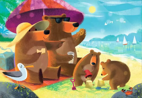 Ravensburger casse-tête Casse-tête 24x2 Bear Family Vacations 4005555040460