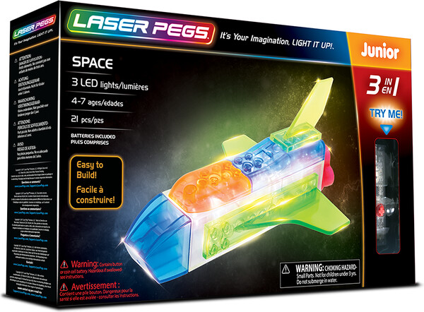 Laser Pegs - briques illuminées Laser Pegs junior espace 3 en 1 (briques illuminées) 810690020307