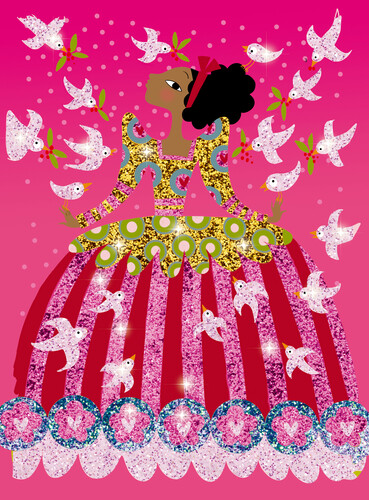 Djeco Tableau à pailleter Robes à paillettes (fr/en) 3070900095007