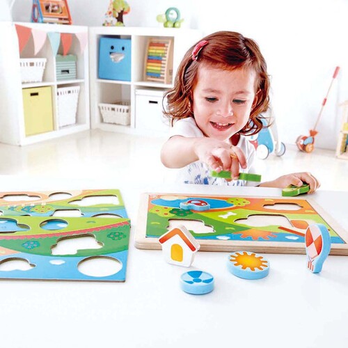 Hape Casse-tête Sunny Valley Puzzle 3in1 6943478016958