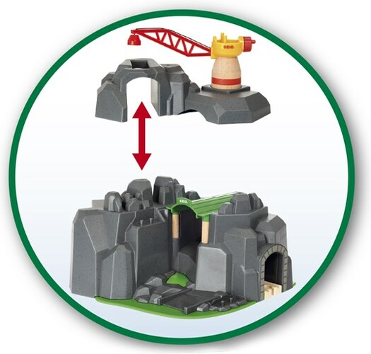 Brio Train Brio Train en bois Plateforme grue et tunnels multifonctions 33889 7312350338898