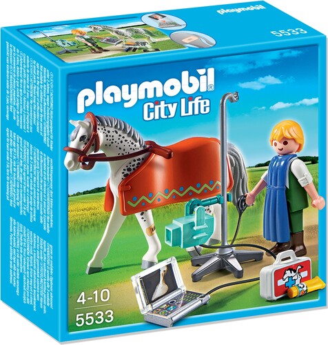 Playmobil Playmobil 5533 Vétérinaire avec cheval et appareil de radiologie (fév 2015) 4008789055330