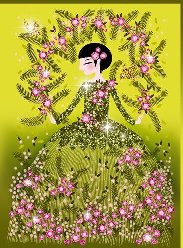 Djeco Tableau à pailleter Robes à paillettes (fr/en) 3070900095007