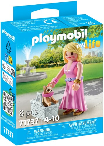 Playmobil Playmobil 71737 Dame avec Chihuahua et panier pour transport 4008789717375