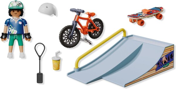 Playmobil Playmobil 71798 Rider avec rampe, skate et BMX 4008789717986