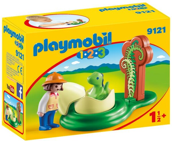 Playmobil Playmobil 9121 1.2.3 Exploratrice et bébé dinosaure 4008789091215