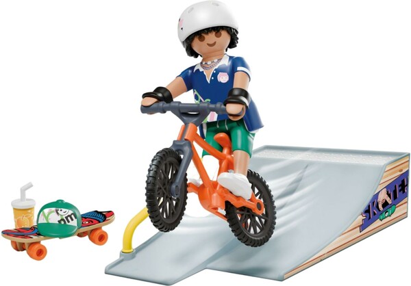 Playmobil Playmobil 71798 Rider avec rampe, skate et BMX 4008789717986