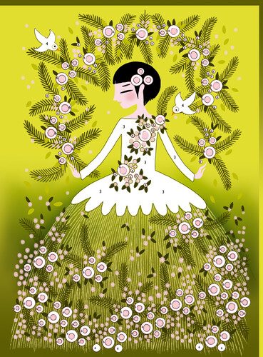 Djeco Tableau à pailleter Robes à paillettes (fr/en) 3070900095007