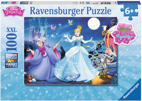 Ravensburger Casse-tête 100 XXL Princesse Disney Scintillante Cendrillon, scintillant 4005556136711
