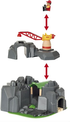 Brio Train Brio Train en bois Plateforme grue et tunnels multifonctions 33889 7312350338898
