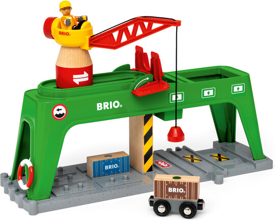 Brio Train Brio Train en bois Grue de chargement de conteneurs 33996 7312350339963