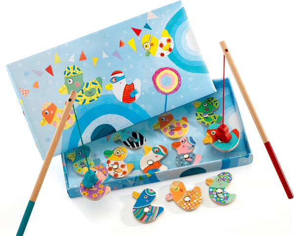 Djeco Jeu de pêche magnétique aux canards (aimanté) (fr/en) 3070900016545