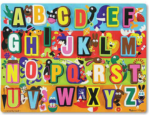 Melissa & Doug Casse-tête grosses pièces alphabet en anglais jumbo en bois (lettres) Melissa & Doug 3833 