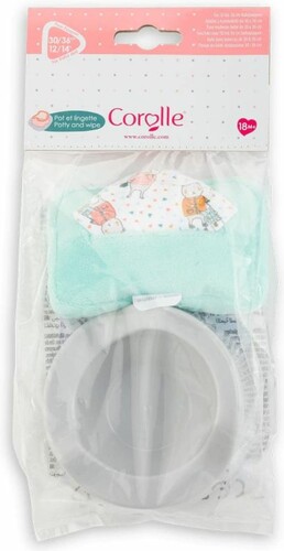 Corolle Corolle Mon premier bébé poupée pot et lingette pour bébé Turquoise (30cm) 4062013110752