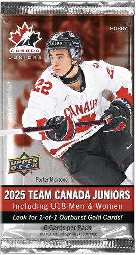 Upper Deck Upper Deck Team Canada Juniors Hockey 2025 Hobby Booster (6/15/12) 053334071413