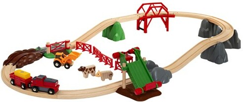Brio Train Brio Train en bois Circuit de la ferme et locomotive à pile 7312350339840