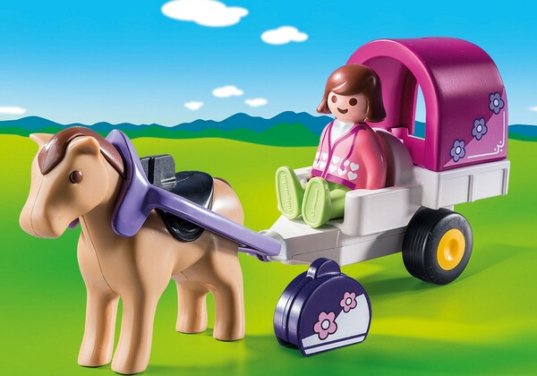 Playmobil Playmobil 9390 1.2.3 Carriole avec cheval 4008789093905