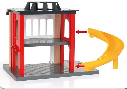 Brio Train Brio Train en bois Caserne de pompiers 33833 7312350338331