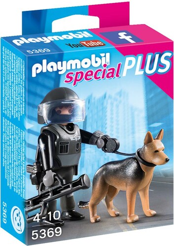 Playmobil Playmobil 5369 Policier et chien, forces spéciales (juil 2016) 4008789053695