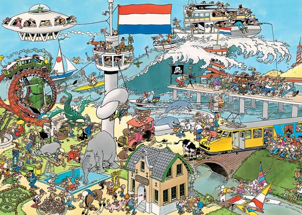 Jumbo Casse-tête 1000x2 Jan van Haasteren - Traffic Chaos & By Air Land and Sea 8710126200735