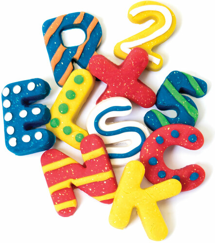 Tutti Frutti Pâte à modeler scintillant ensemble lettres et nombres boîte large (fr/en) 061404150838