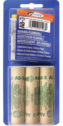 Estes A8-3 engines(3) 047776015982