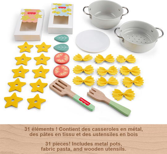 Fisher Price fisher-price bois - ensemble pâtes & casseroles 194735295852