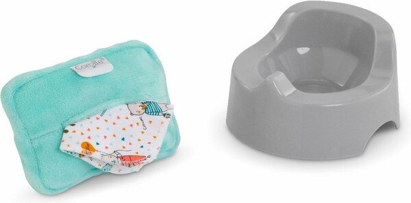 Corolle Corolle Mon premier bébé poupée pot et lingette pour bébé Turquoise (30cm) 4062013110752