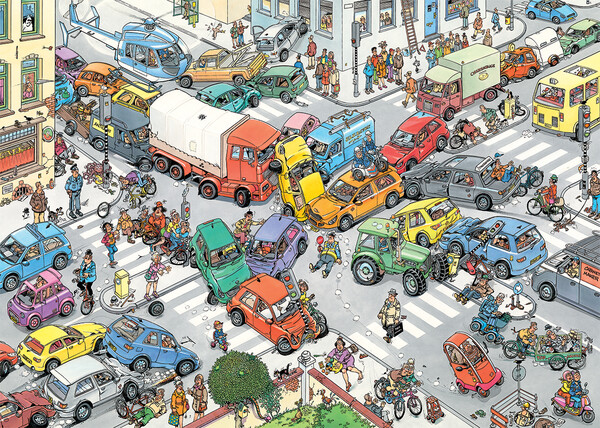 Jumbo Casse-tête 1000x2 Jan van Haasteren - Traffic Chaos & By Air Land and Sea 8710126200735