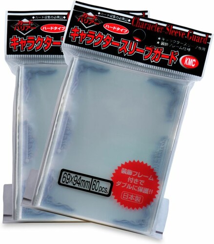 KMC Sleeves Protecteurs de cartes sleeve covers Character Guard transparent (clear) avec texte argenté 69x94mm 60ct 4521086001348
