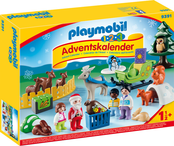 Playmobil Playmobil 9391 Calendrier de l'Avent 1.2.3 Père Noël et animaux de la forêt 4008789093912