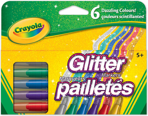 Crayola 6 Glitter Markers 063652816801