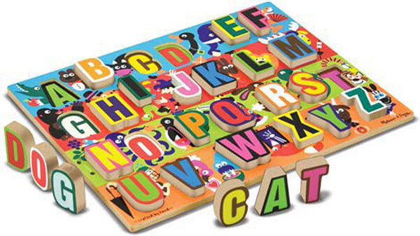 Melissa & Doug Casse-tête grosses pièces alphabet en anglais jumbo en bois (lettres) Melissa & Doug 3833 000772038331