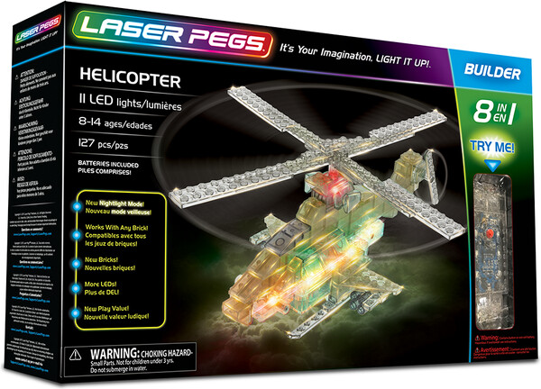 Laser Pegs - briques illuminées Laser Pegs hélicoptère 8 en 1 (briques illuminées) 810690020086