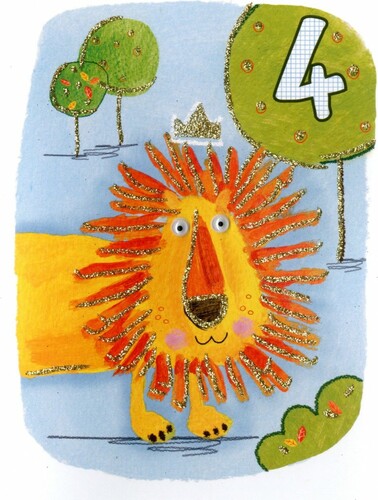 Second Nature Publishing Ltd. Carte de fête 4 ans - Lion - sans texte 5034527278326