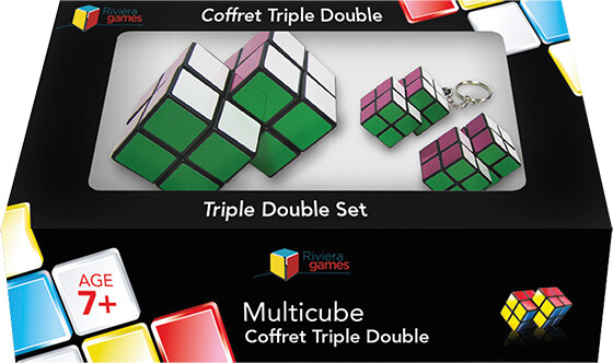 Family Games MultiCube 2x2 double coffret, cube grand format, porte-clés, cube magnétique 086453003300