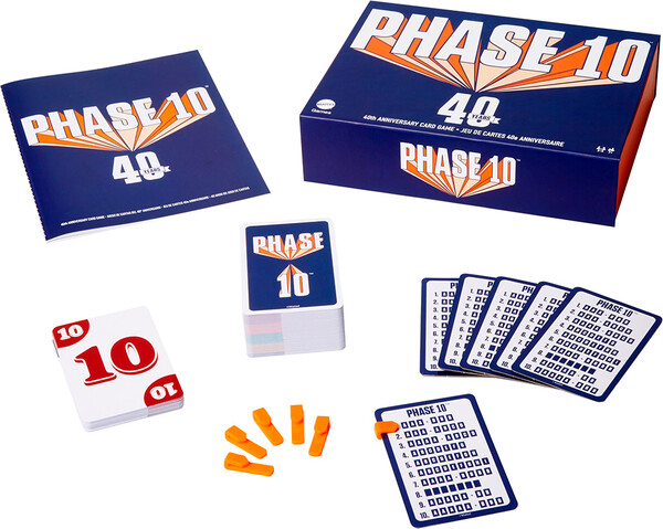 Mattel Phase 10 Édition 40e anniversaire de luxe (fr/en) jeu de cartes 194735074969