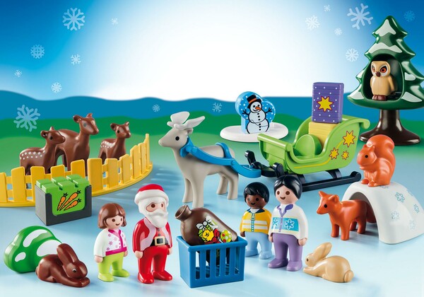 Playmobil Playmobil 9391 Calendrier de l'Avent 1.2.3 Père Noël et animaux de la forêt 4008789093912