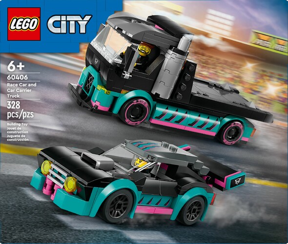 LEGO LEGO 60406 La voiture de course et le camion de transport de voitures 673419386944