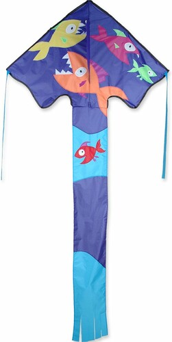 Premier Kites Cerf-volant monocorde large facile à voler poisson piranha (Lunch) 46'' x 90'' 630104440565