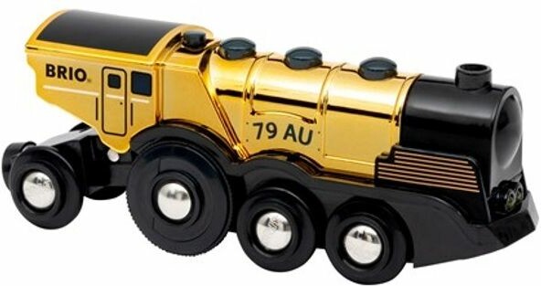 Brio Train Brio Train en bois Locomotive dorée puissante à piles 33630 7312350336306