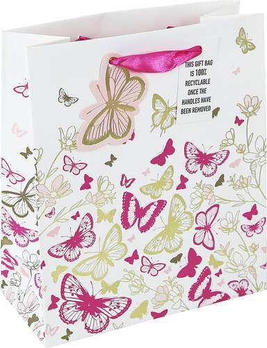 Lamarche Importation Sac cadeau grand: Papillons 26,5X14X33 cm 5033601022343
