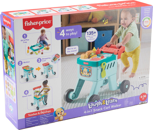 Fisher Price rires & éveil - 4-en-1 chariot d'épicerie 194735324460