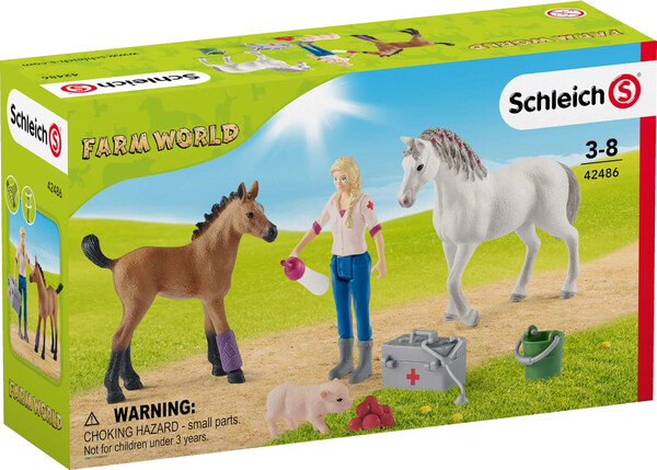 Schleich Schleich 42486 Visite du vétérinaire pour la jument et le poulain 4059433573151