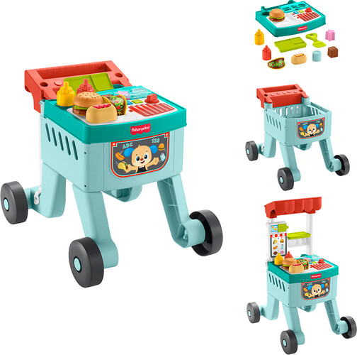 Fisher Price rires & éveil - 4-en-1 chariot d'épicerie 194735324460