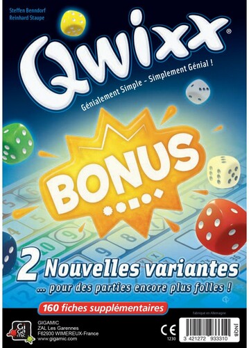 Gigamic Qwixx (fr/en) ext Recharge 02 Bonus (Bloc 160 fiches) 3421272933310