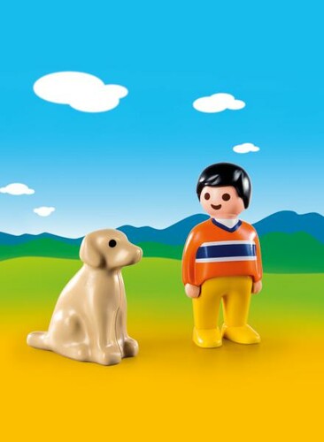 Playmobil Playmobil 9256 1.2.3 Garçon avec chien 4008789092564